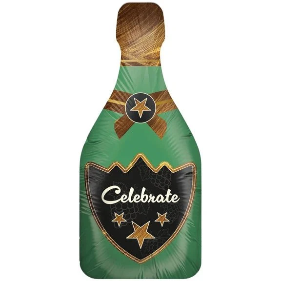 Champagne Fles Helium Ballon Groen Celebrate Leeg 80cm
