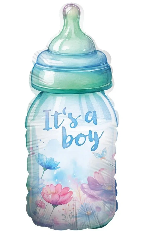 Blauwe Helium Ballon It'S A Boy Fles Leeg 78cm