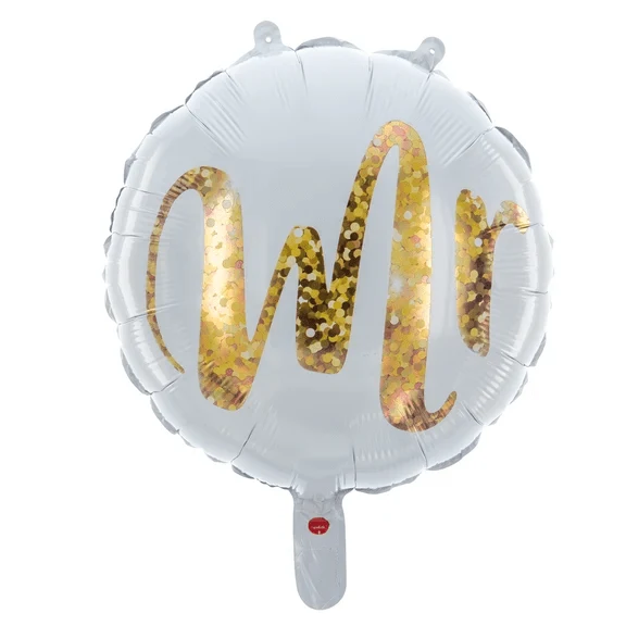 Witte Helium Ballon Mr Leeg 45cm