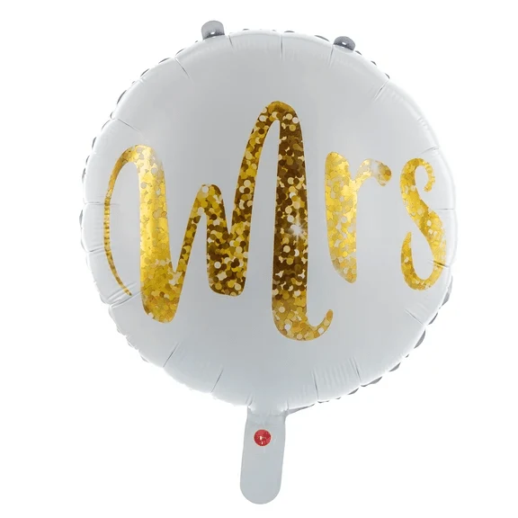 Witte Helium Ballon Mrs Leeg 45cm