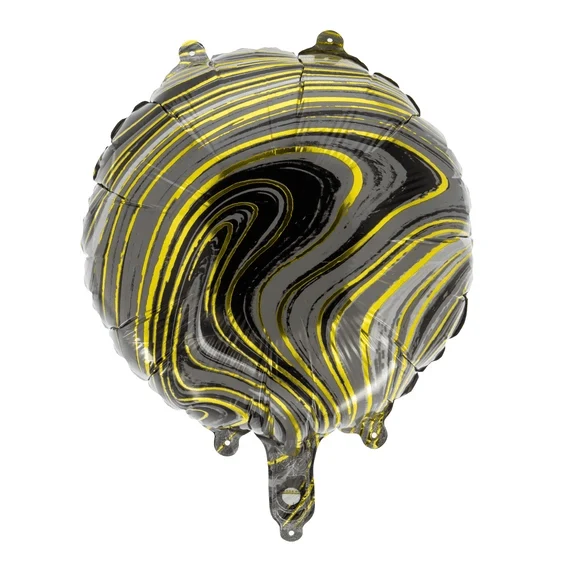 Zwarte Helium Ballon Goud Lijnen Leeg 45cm