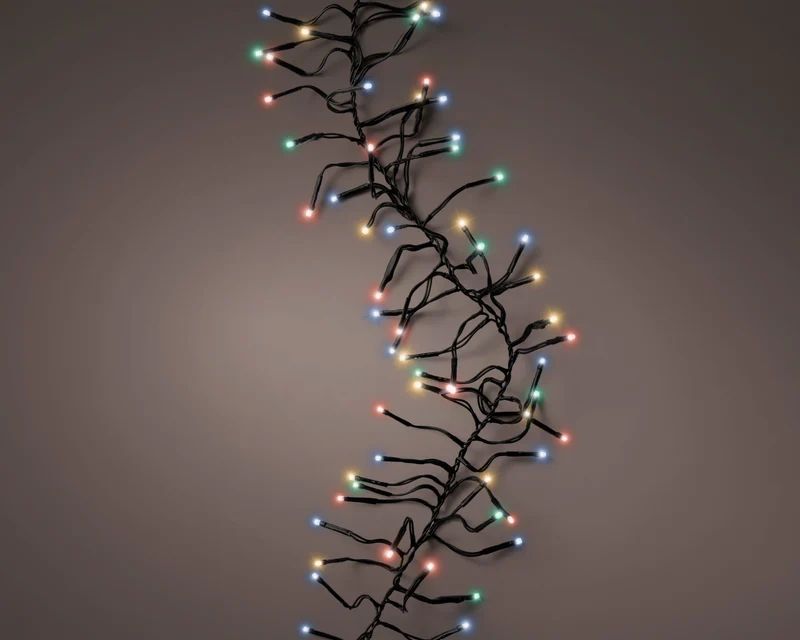 Kerstverlichting cluster multi colour 10 meter (Nieuw)