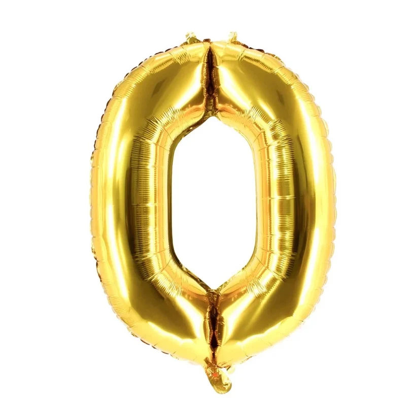0 Jaar Cijfer Ballon Goud Leeg 85cm