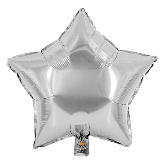 Ster Helium Ballon Zilver Effen Leeg 45cm