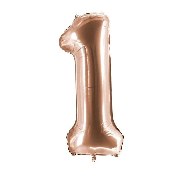 1 Jaar Cijfer Ballon Rose Goud Leeg 1m