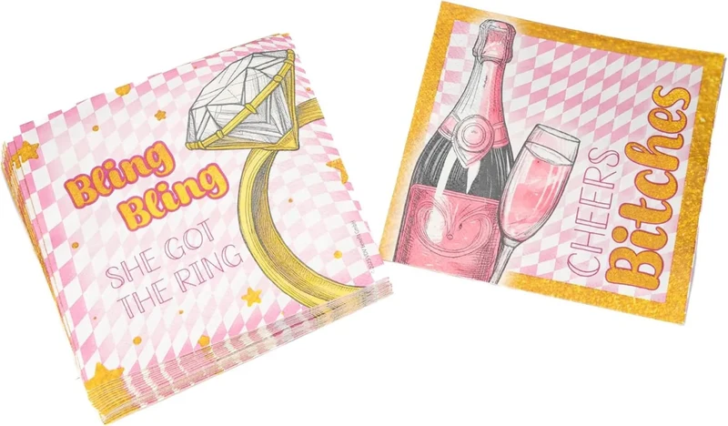 Vrijgezellenfeest Servetten Bling Bling 33cm 20st