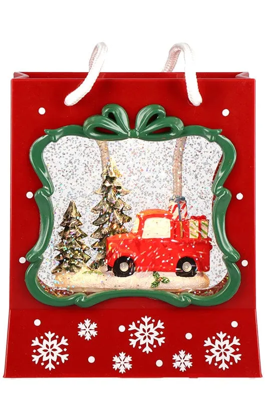 Verlichte Gift bag met water glitter
