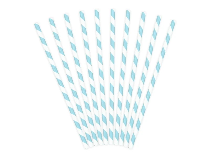 Papieren Rietjes Blauw 19,5cm 10st