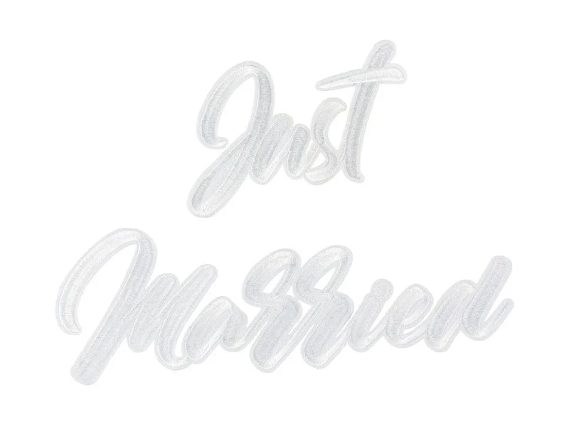 Strijk Embleem Just Married 30cm