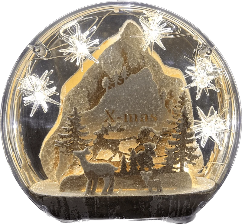 Ronde staander met X-mas Verlicht