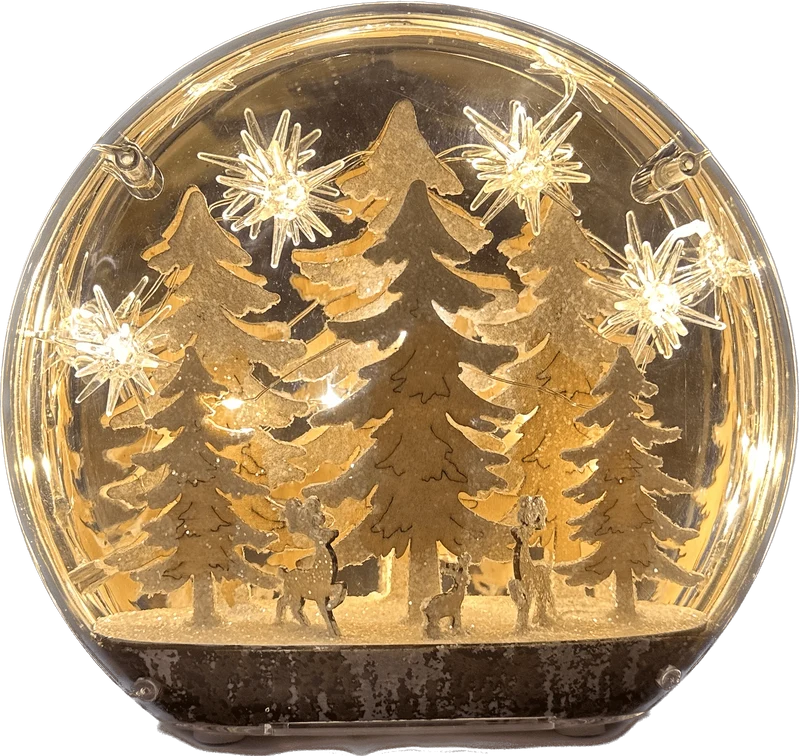 Ronde Staander met Kerstbos Verlicht