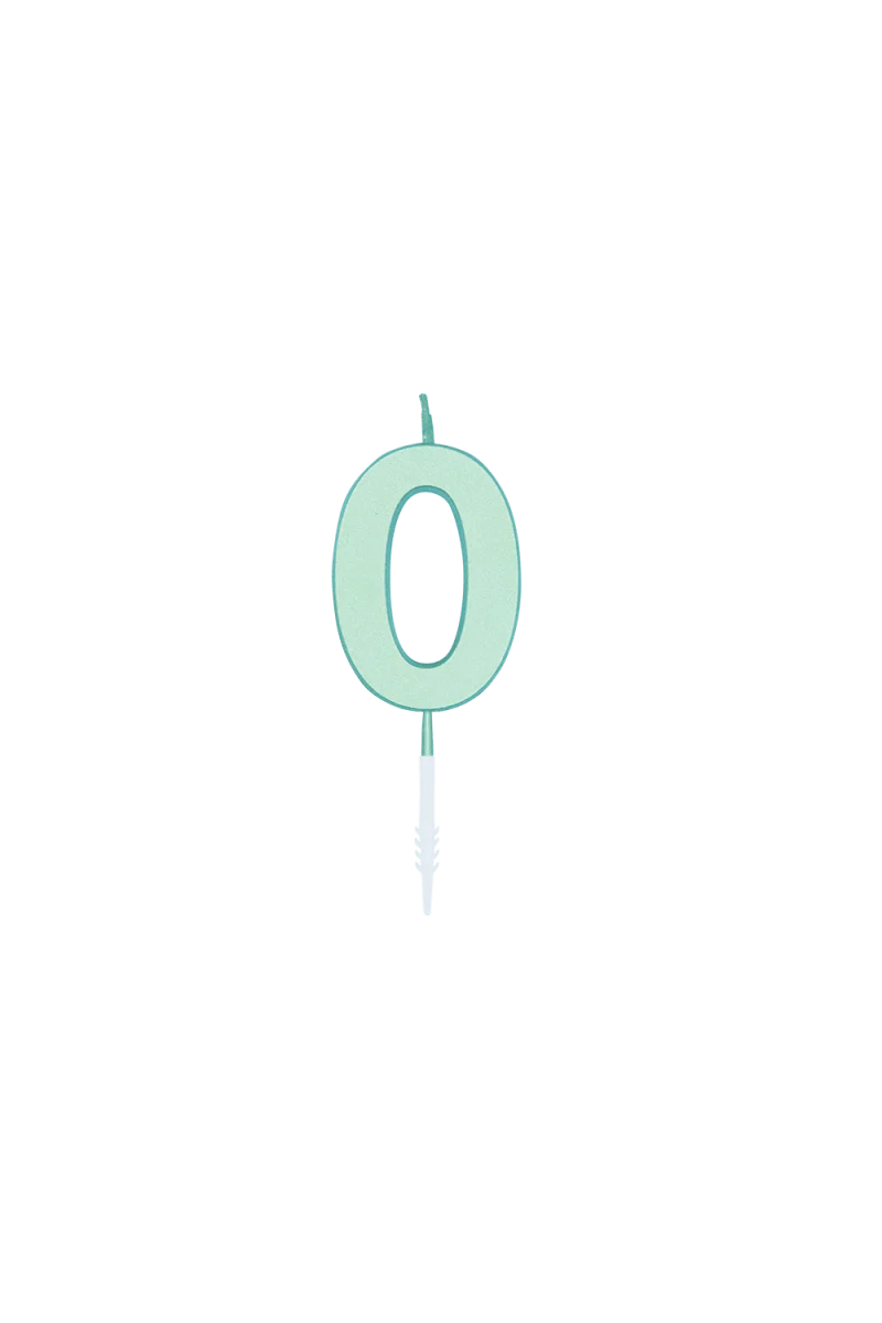 0 Jaar Kaars Mintgroen Pastel 4,5cm