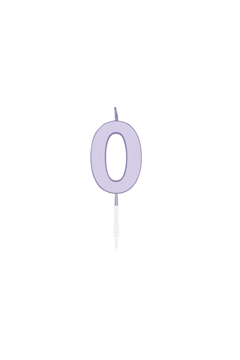 0 Jaar Kaars Lila 4,5cm