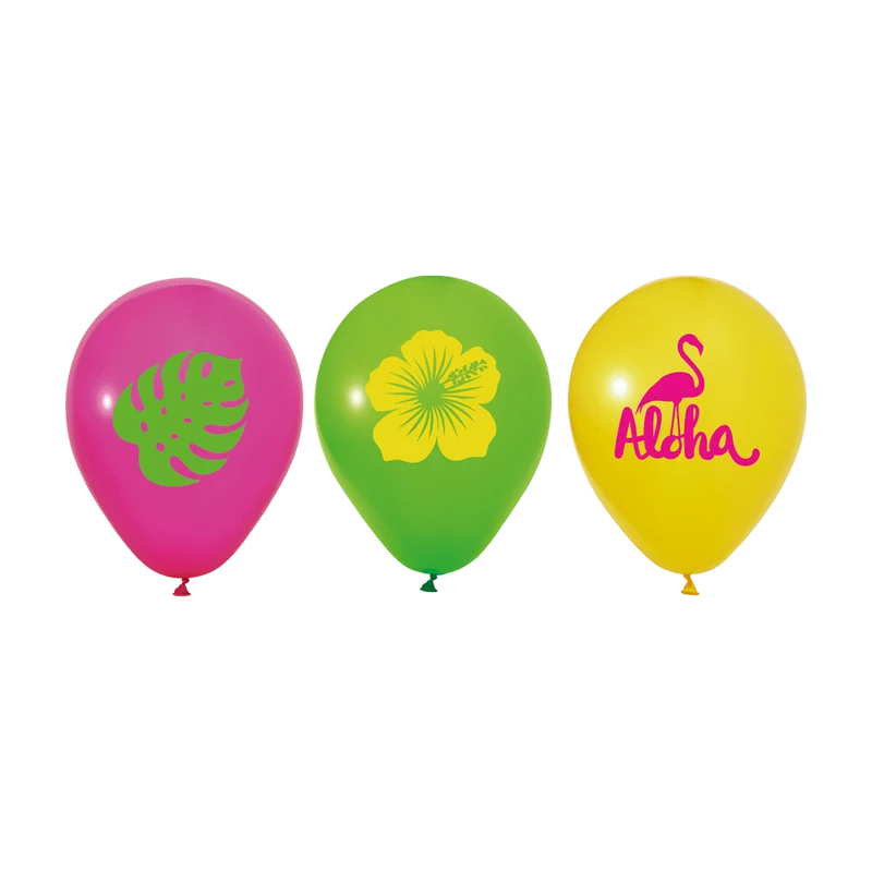 Hawaii Ballonnen Gekleurd Aloha 30cm 6st