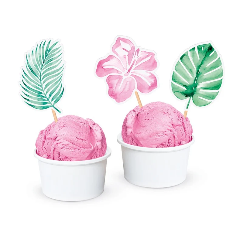 Groen Roze Cocktailprikkers Bladeren 12st