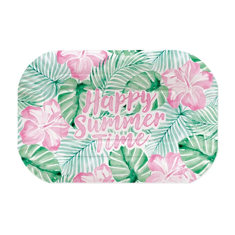 Groen Roze Serveerschaal Happy Summer Time 2st