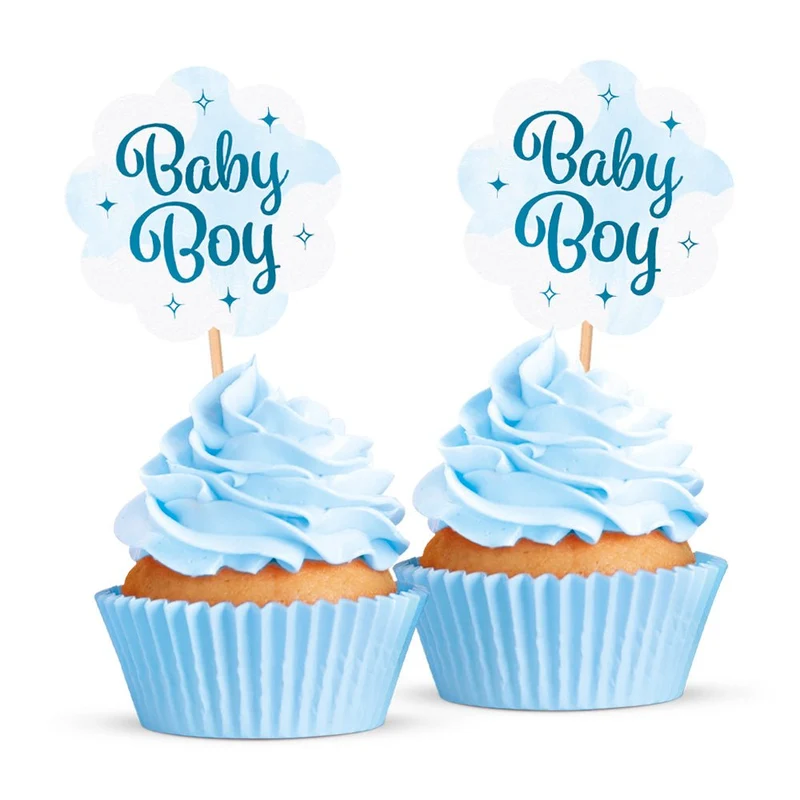 Blauwe Cocktailprikkers Baby Boy 12st