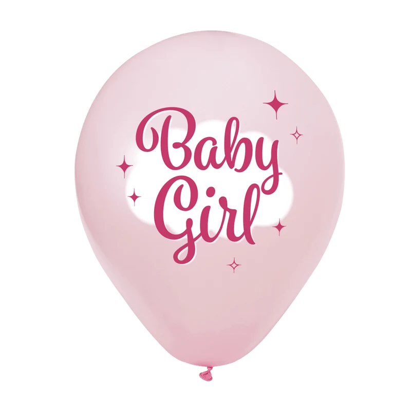 Roze Ballonnen Baby Girl 30cm 8st