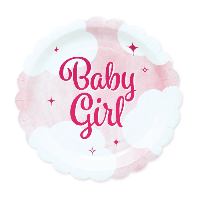 Roze Borden Baby Girl 19cm 8st