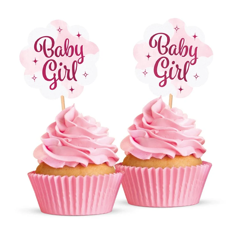 Roze Cocktailprikkers Baby Girl 12st