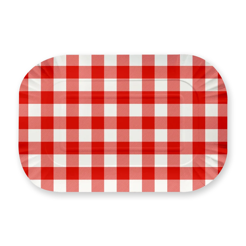 Ruit Serveerschaal Rood Wit 2st