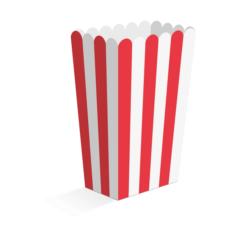 Rood Witte Popcorn Bakjes 13,5cm 8st