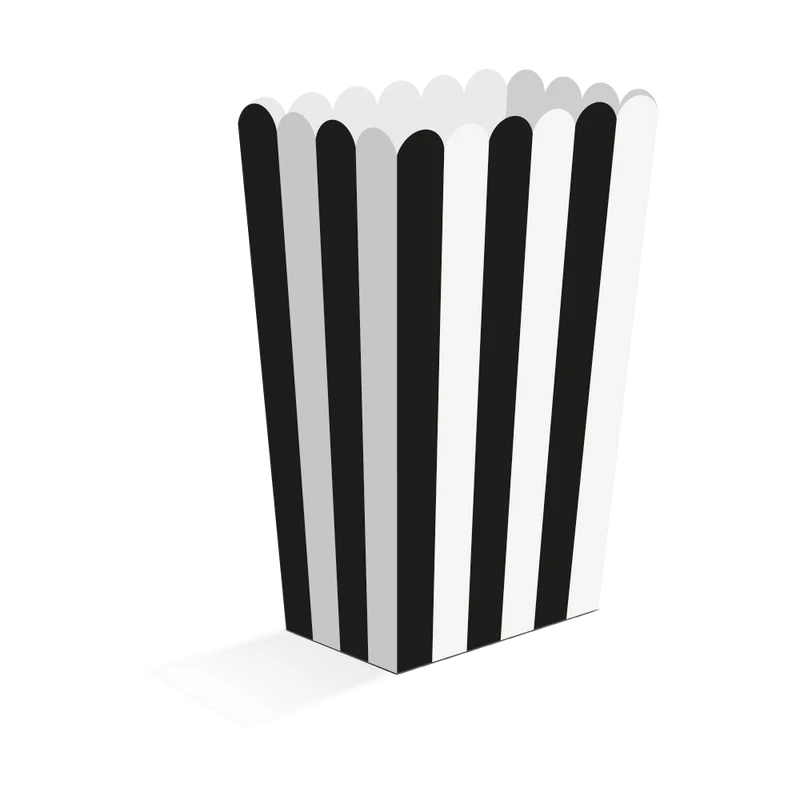 Wit Zwarte Popcorn Bakjes 13,5cm 8st
