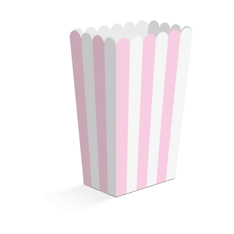 Roze Popcorn Bakjes 13,5cm 8st