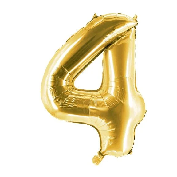 4 Jaar Cijfer Ballon Goud Leeg 1m