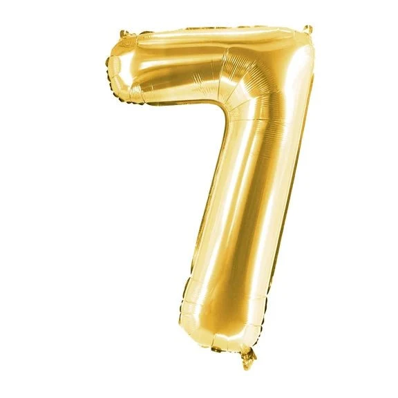 7 Jaar Cijfer Ballon Goud Leeg 1m