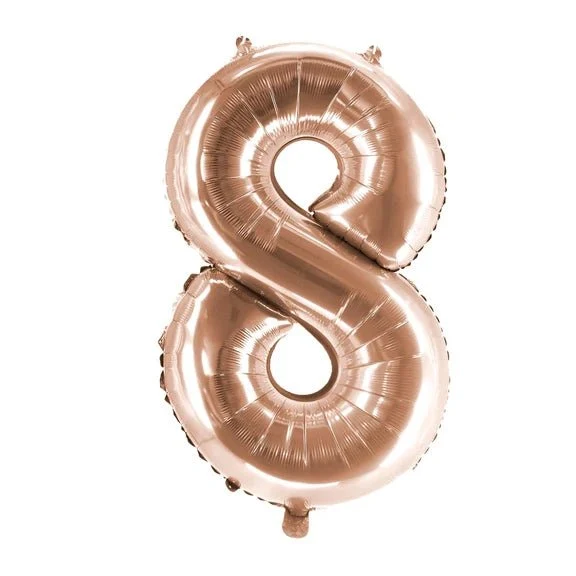 8 Jaar Cijfer Ballon Rose Goud Leeg 1m