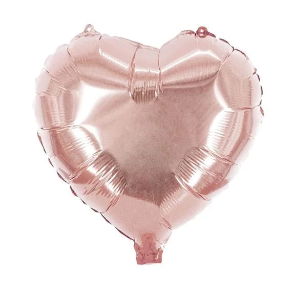 Hart Helium Ballon Rose Goud Glanzend Leeg 45cm