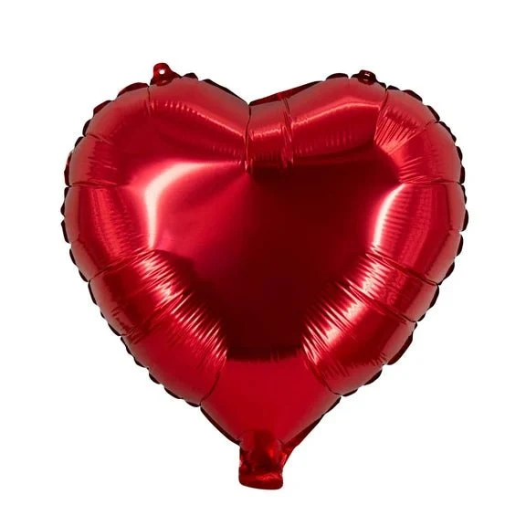 Hart Helium Ballon Rood Glanzend Leeg 45cm