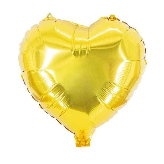 Hart Helium Ballon Goud Glanzend Leeg 45cm