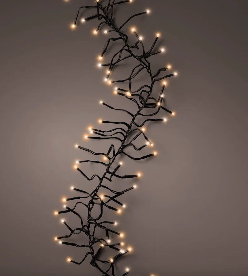 Kerstverlichting cluster warm wit / klassiek warm 7 meter (Nieuw)