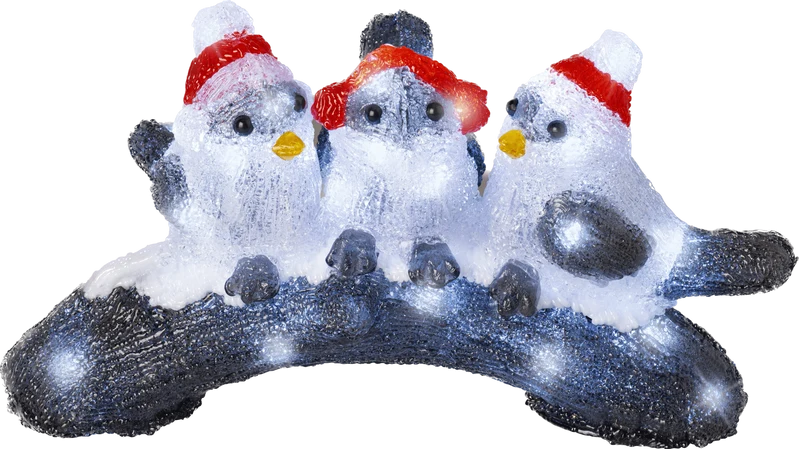 Verlicht vogeltje op boomstronk