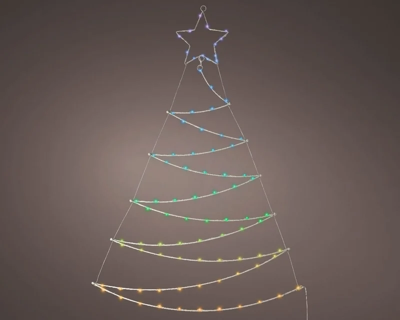 Outdoor Verlichte kerstboom multi colour klein
