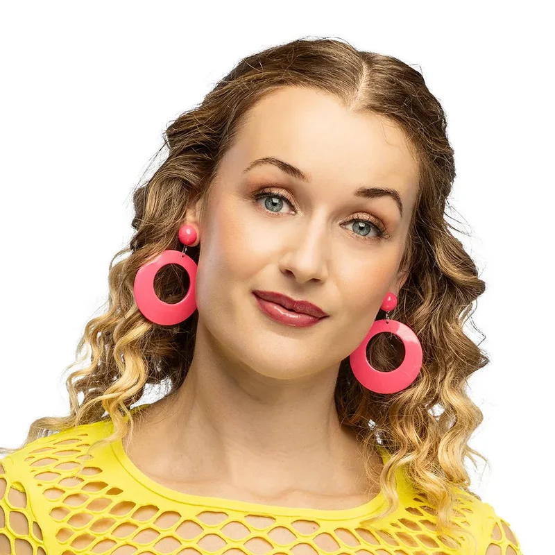 Paar oorbellen Retro neonroze
