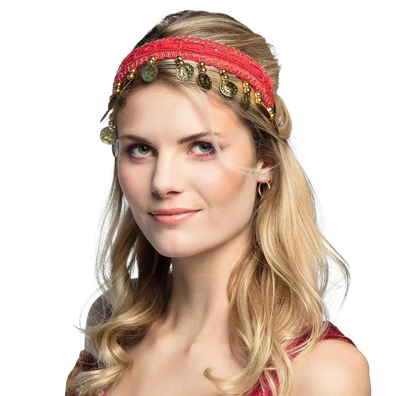 Hoofdband Belly dance rood