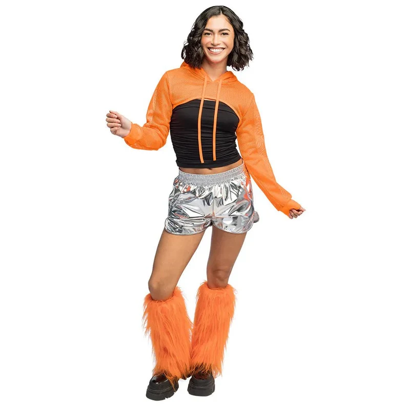 Paar beenwarmers Rave neonoranje UV