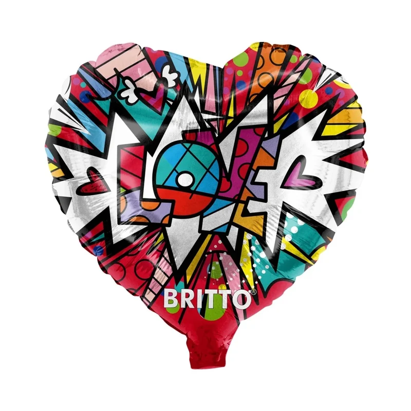 Gekleurde Helium Ballon Britto Hart Leeg 45cm