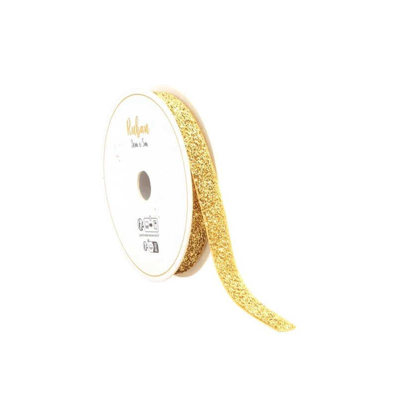 Gouden Lint Glitter 10Mm 3m