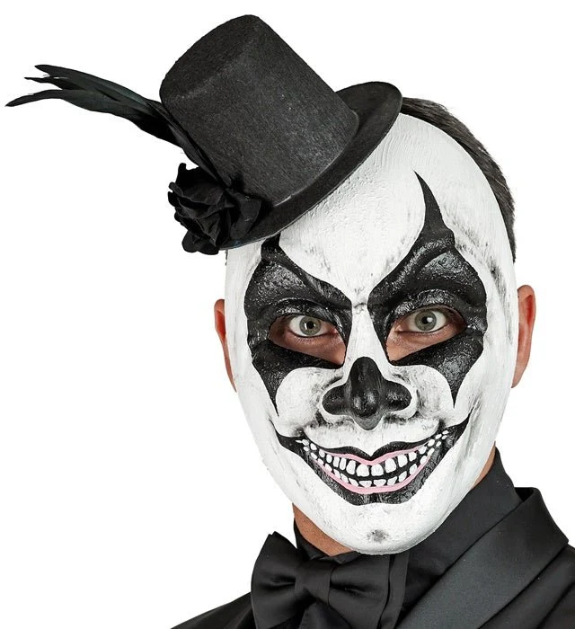 Hoed Masker Zwart Wit Schedel