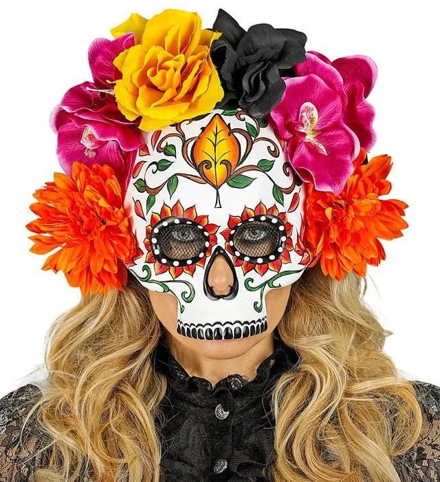 Dia De Los Muertos Masker Gekleurd Schedel