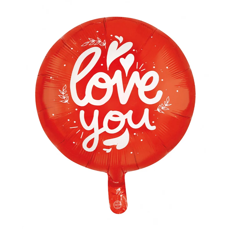 Love You Helium Ballon Rood Leeg 45cm