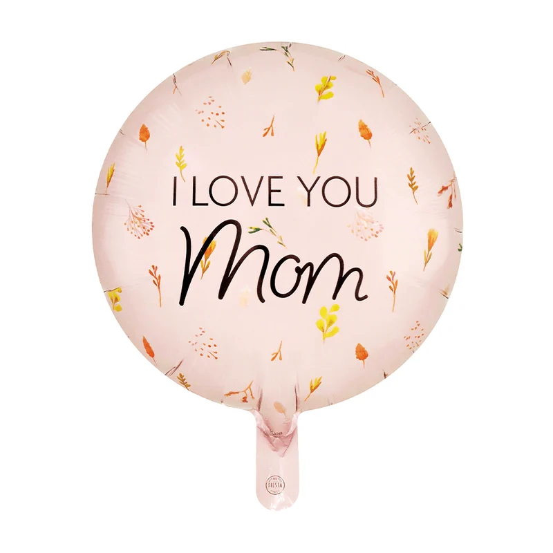 Roze Helium Ballon I Love You Mom Leeg 45cm