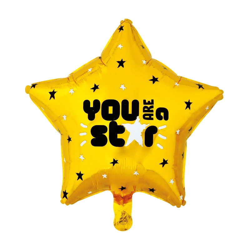 Ster Helium Ballon Goud You Are A Star Leeg 45cm