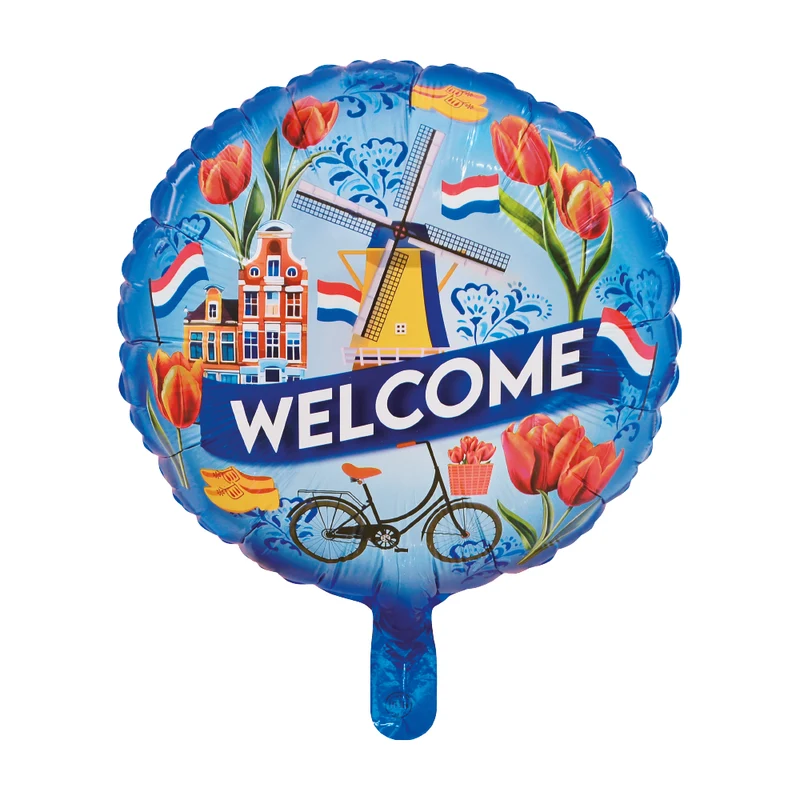 Welcome Helium Ballon Blauw Leeg 45cm