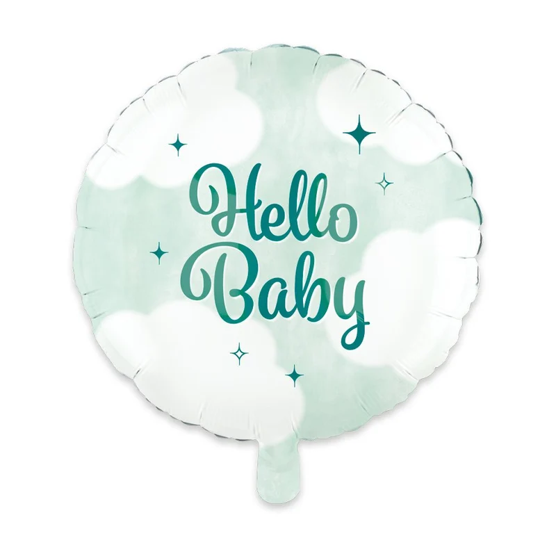 Turquoise Helium Ballon Hello Baby Leeg 46cm