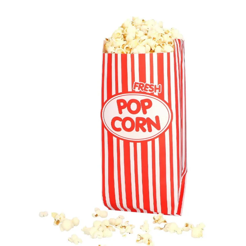 Wit Rode Popcornzakjes 30cm 8st